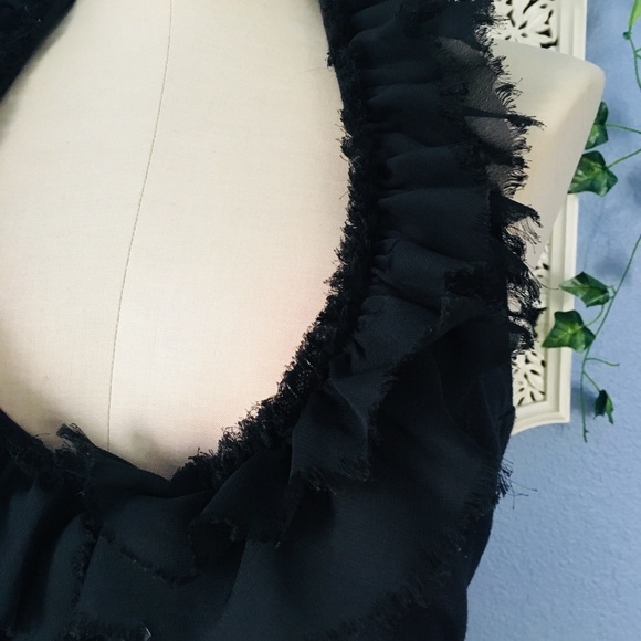 Black Ruffled Vest - Picture 3 of 7